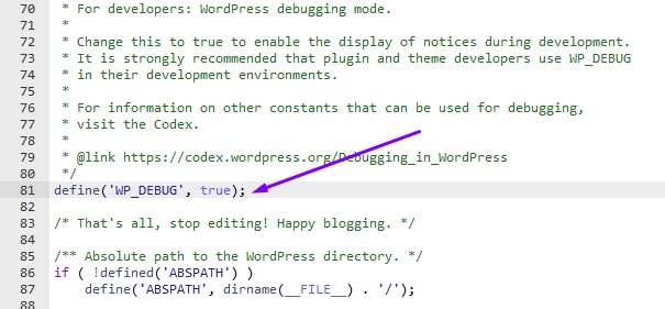 activación depuración en archivo wp-config.php para revisar errores si está tu wordpress en blanco